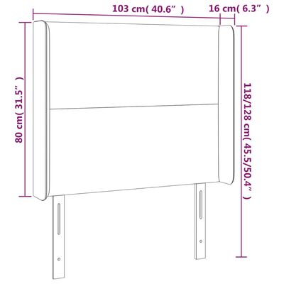 vidaXL Tête de lit à LED Bleu 103x16x118/128 cm Tissu