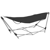 vidaXL Hamac avec support pliable Noir