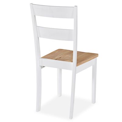 vidaXL Chaises à manger lot de 6 blanc bois d'hévéa