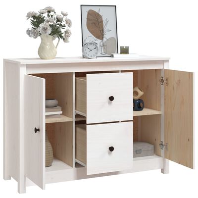 vidaXL Buffet Blanc 100x35x74 cm Bois massif de pin