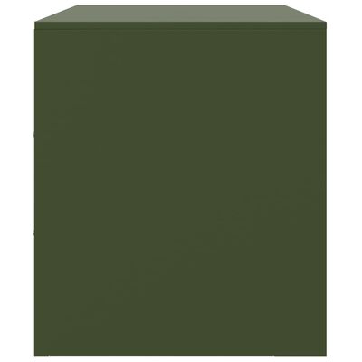 vidaXL Meuble TV vert olive 99x39x44 cm acier