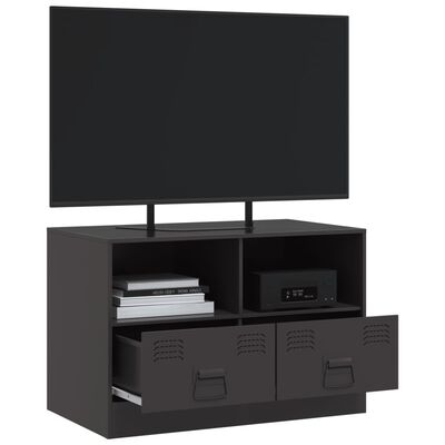 vidaXL Meuble TV noir 67x39x44 cm acier