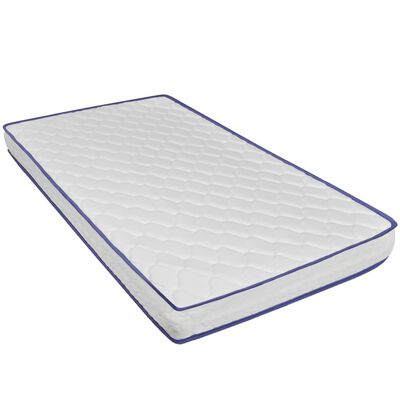 vidaXL Lit avec matelas à mémoire de forme Blanc Similicuir 140x200 cm