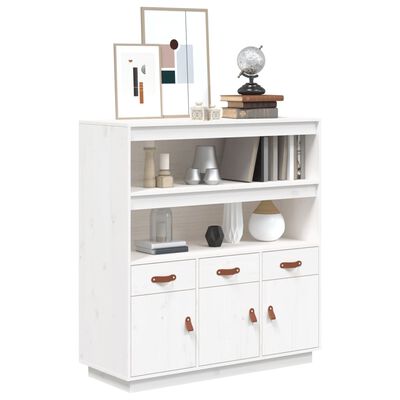 vidaXL Buffet haut Blanc 100x40x108,5 cm Bois massif de pin