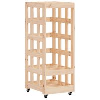 vidaXL Porte-bûches avec roulettes 40x49x110 cm bois massif de pin