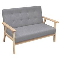 vidaXL Canapé à 2 places Tissu Gris clair