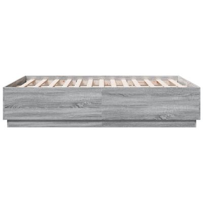 vidaXL Cadre de lit sonoma gris 140x190 cm bois d'ingénierie