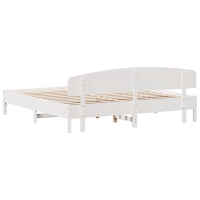 vidaXL Cadre de lit sans matelas blanc 200x200 cm bois massif de pin