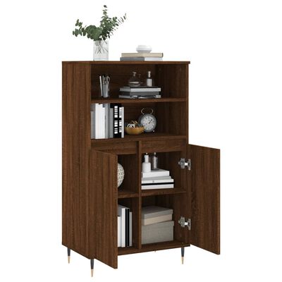 vidaXL Buffet haut Chêne marron 60x36x110 cm Bois d'ingénierie