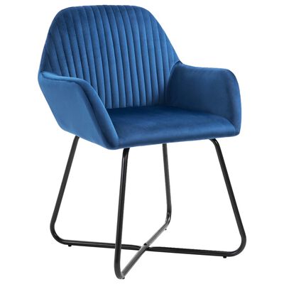 vidaXL Chaises à manger lot de 4 Bleu Velours