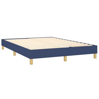 vidaXL Sommier à lattes de lit avec matelas Bleu 140x200 cm Tissu