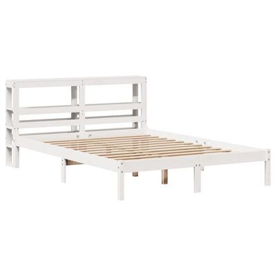 vidaXL Cadre de lit sans matelas blanc 120x190 cm bois de pin massif