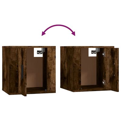 vidaXL Meubles TV muraux 2 pcs Chêne fumé 40x34,5x40 cm