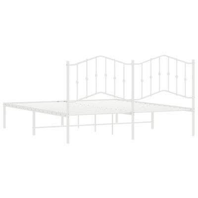 vidaXL Cadre de lit métal sans matelas et tête de lit blanc 183x213 cm