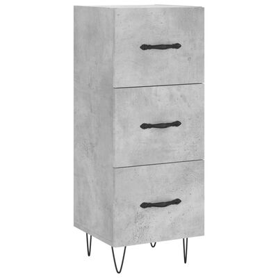 vidaXL Buffet haut Gris béton 34,5x34x180 cm Bois d'ingénierie