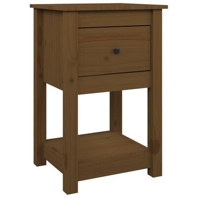 vidaXL Table de chevet Marron miel 40x35x61,5 cm Bois de pin solide