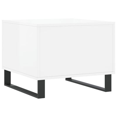 vidaXL Tables basses 2 pcs blanc brillant 50x50x40cm bois d'ingénierie