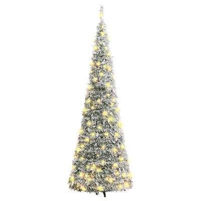 vidaXL Sapin de Noël artificiel escamotable avec neige floquée 200 LED