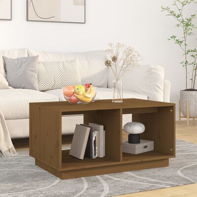 vidaXL Table basse Marron miel 80x50x40 cm Bois massif de pin