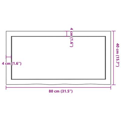 vidaXL Dessus de table 80x40x(2-6) cm bois de chêne massif non traité