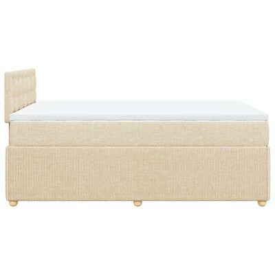 vidaXL Sommier à lattes de lit avec matelas Crème 120x200 cm Tissu