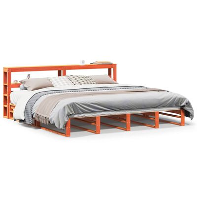 vidaXL Cadre de lit sans matelas cire marron 200x200cm bois pin massif