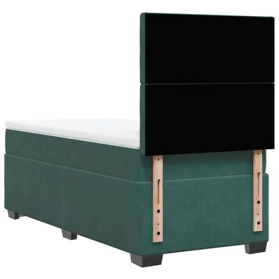 vidaXL Sommier à lattes de lit avec matelas Vert foncé 90x190 cm