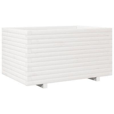 vidaXL Jardinière blanc 90x60x49,5 cm bois de pin massif