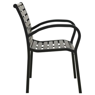 vidaXL Chaises de jardin lot de 2 Acier et WPC Noir