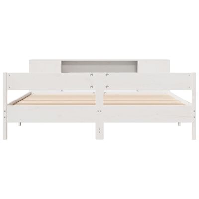 vidaXL Lit bibliothèque sans matelas blanc 180x200 cm bois pin massif