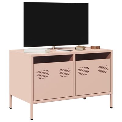 vidaXL Meuble TV rose 68x39x43,5 cm acier laminé à froid