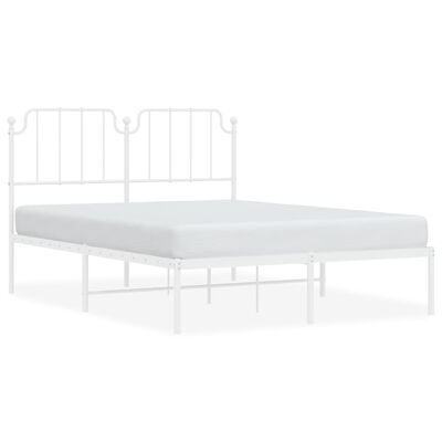 vidaXL Cadre de lit métal sans matelas et tête de lit blanc 150x200 cm