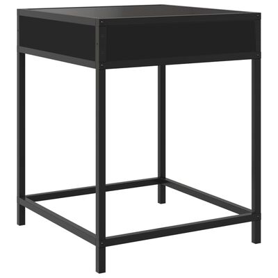 vidaXL Table de chevet avec LED infini noir 40x40x51 cm