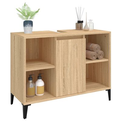 vidaXL Meuble d'évier chêne sonoma 80x33x60 cm bois d'ingénierie