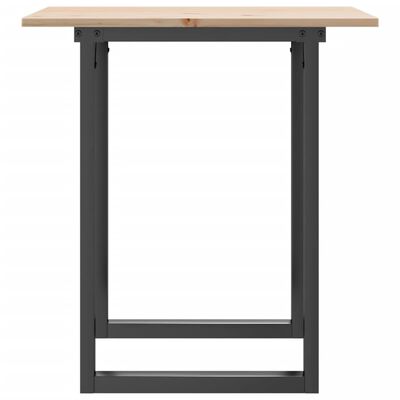 vidaXL Table à manger cadre en O 60x60x75 cm bois de pin massif fonte