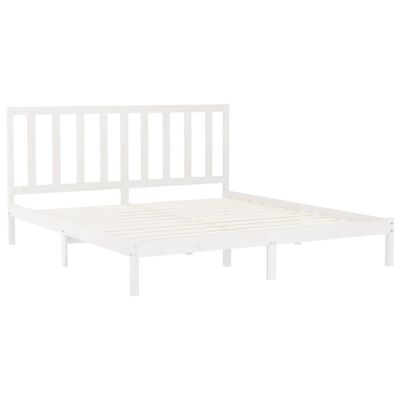 vidaXL Cadre de lit sans matelas blanc 180x200 cm bois massif