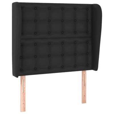 vidaXL Tête de lit avec oreilles Noir 103x23x118/128 cm Similicuir