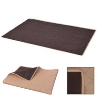 vidaXL Couverture de pique-nique Beige et marron 100 x 150 cm