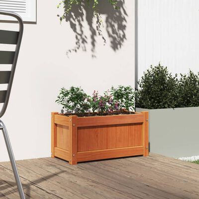 vidaXL Jardinière cire marron 60x31x31 cm bois de pin massif