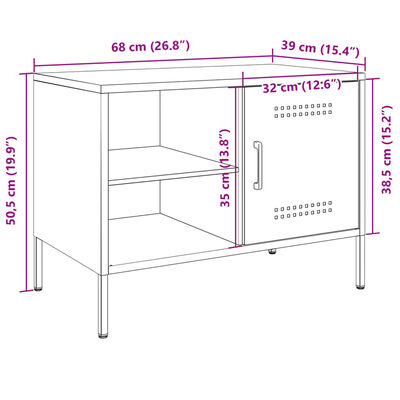 vidaXL Meuble TV anthracite 68x39x50,5 cm acier