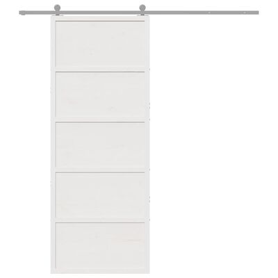 vidaXL Porte de grange blanc 80x208 cm bois massif de pin