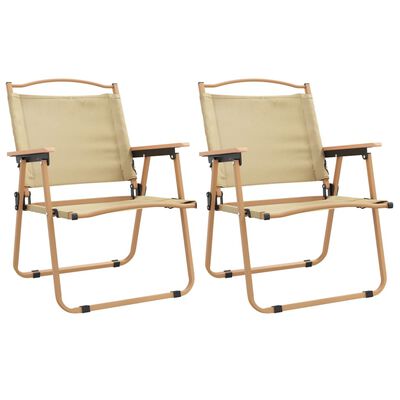 vidaXL Chaises de camping lot de 2 Beige 54x55x78 cm Tissu Oxford