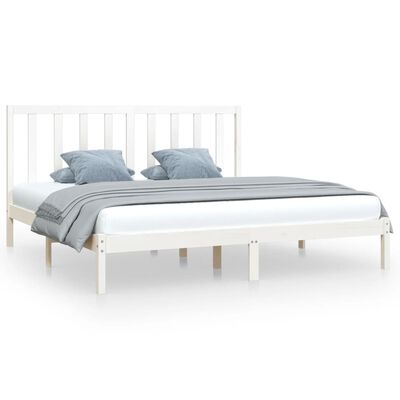 vidaXL Cadre de lit sans matelas blanc bois massif de pin 200x200 cm