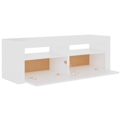 vidaXL Meuble TV avec lumières LED blanc 120x35x40 cm