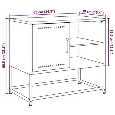 vidaXL Meuble TV jaune moutarde 100,5x39x60,5 cm acier