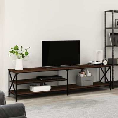 vidaXL Meuble TV chêne marron 200x40x50 cm bois d'ingénierie et métal