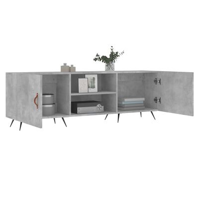 vidaXL Meuble TV gris béton 150x30x50 cm bois d'ingénierie