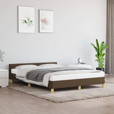 vidaXL Cadre de lit sans matelas marron foncé 140x200 cm tissu