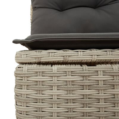 vidaXL Salon de jardin 4 pcs avec coussins gris clair résine tressée