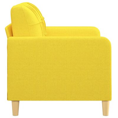 vidaXL Canapé à 2 places Jaune clair 120 cm Tissu